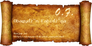 Obagyán Fabiána névjegykártya